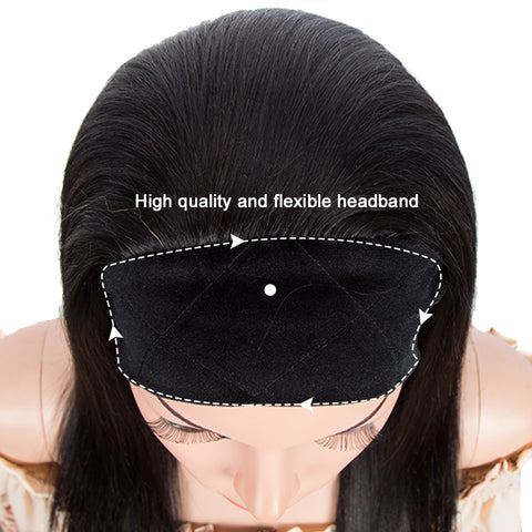 Image of Rebecca Fashion Straight Headband Wigs Virgin Human Hair Wig 150% Density
