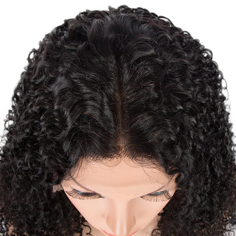 Image of Rebecca Fashion Virgin Human Hair Wigs 4x4 Lace Frontal Wigs Curly Wave Hair Wig 150% Density Natural Color