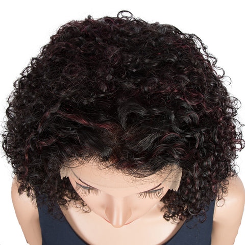 Image of Rebecca Fashion Remy Human Hair Wigs 13x2 Lace Frontal Wigs Curly Hair Wig 150% Density Natural Brown Color