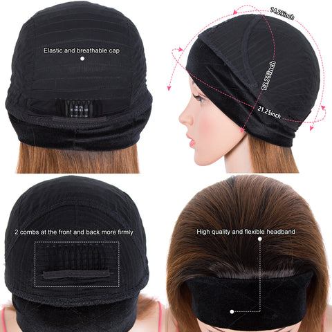Rebecca fashion Headband Straight Wigs Human Hair Wigs 130% Density Human Hair Headband Wig For Women