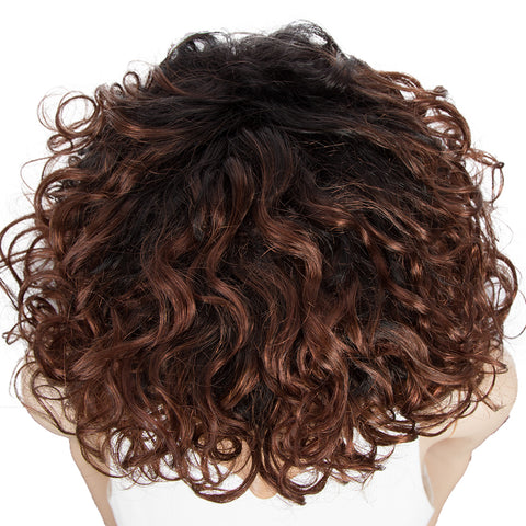Image of Rebecca Fashion Short Bouncy Curly  Wigs For Women Cute Human Hair Bob Wigs 4 Colors