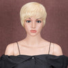 Rebecca Fashion Pixie Cut Blonde Wig Human Hair Short Straight Wigs