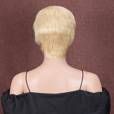 Image of Rebecca Fashion Pixie Cut Blonde Wig Human Hair Short Straight Wigs