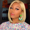 Rebecca Fashion #613 Blonde Bob Wigs 100% Hight-quality Human Hair Lace Front Wigs 10 Inches 150% Density