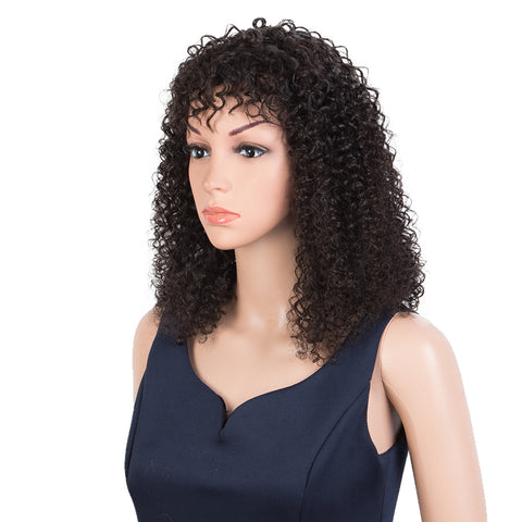 Image of Rebecca Brazilian Short Curly Bob Wig Human Hair Wigs With Bangs Machine Made Wigs For Women Remy Curly Bob Wig With Bangs
