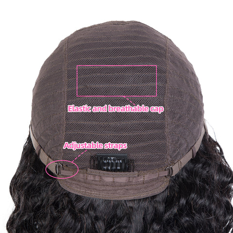 Image of Rebecca Fashion Remy Human Hair Wigs 4x4 Lace Frontal Wigs Deep Wave Hair Wig 150% Density Natural Color