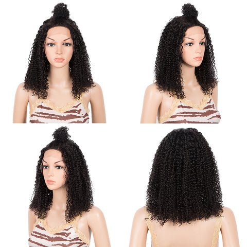 Image of Rebecca Fashion Virgin Human Hair Wigs 4x4 Lace Frontal Wigs Curly Wave Hair Wig 150% Density Natural Color