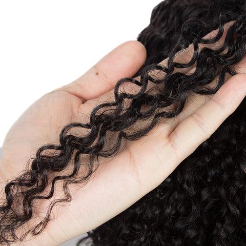 Image of Rebecca Fashion Virgin Human Hair Wigs 4x4 Lace Frontal Wigs Curly Wave Hair Wig 150% Density Natural Color