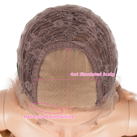 Image of Rebecca Fashion Human Hair Lace Calp Wigs Wigs with Natural Lace Hairline Body Wave Wig with Baby Hair Pink Blonde Color