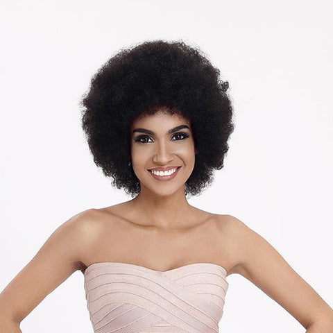 Image of Rebecca Fashion Black Curly Afro Wig Human Hair Wigs for Black Women