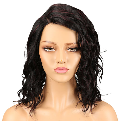 Image of Rebecca Fashion Human Hair Lace Front Wigs 4.5 inch Side Part Wigs 14 inch Water Wavy Wig for Black Women