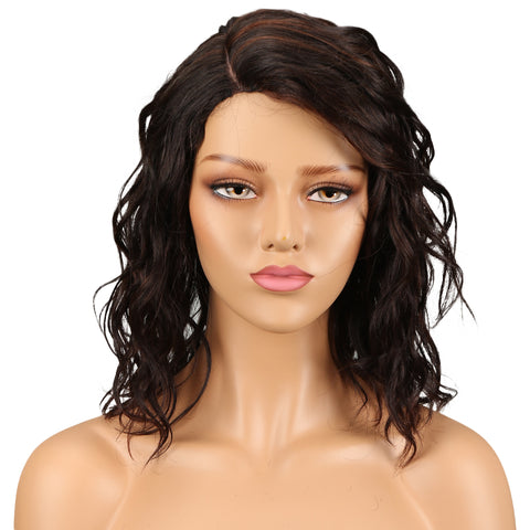 Image of Rebecca Fashion Human Hair Lace Front Wigs 4.5 inch Side Part Wigs 14 inch Water Wavy Wig for Black Women