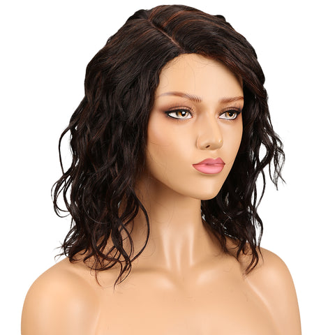 Image of Rebecca Fashion Human Hair Lace Front Wigs 4.5 inch Side Part Wigs 14 inch Water Wavy Wig for Black Women