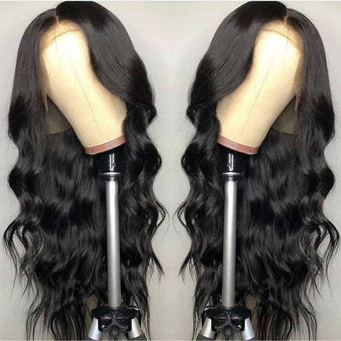 Image of Rebecca Fashion 360 Lace Frontal Wigs 100% Body Wave Human Hair Wigs For Black Women 150% Density Natural Black Color