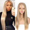 Rebecca Fashion G Blond 100% Straight Human Hair Wigs 4x4 Lace Closure Wigs 150% Density