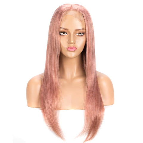 Image of Rebecca Fashion 4*4 Lace Closure Pink Straight Hair Wig 150% Density Colored Wigs