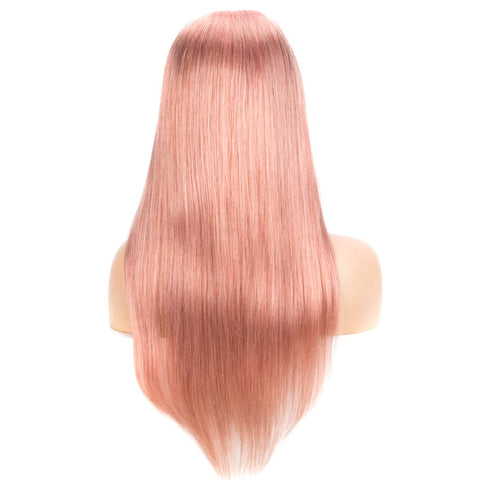 Rebecca Fashion 4*4 Lace Closure Pink Straight Hair Wig 150% Density Colored Wigs