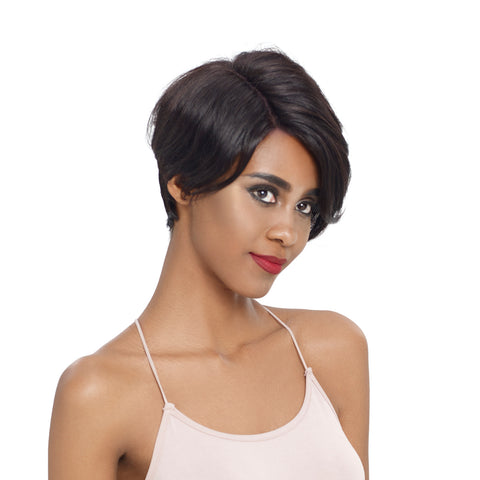 Image of Rebecca Fashion Human Hair Lace Front Wigs 5.5 inch Side LacePart Wigs Pixie Cut Bob Wig for Black Women Natural Color