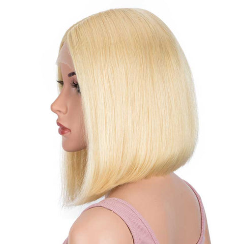 Image of Rebecca Fashion Blonde Bob Wigs 100% Hight-quality Human Hair Lace Front Wigs 613 130% Density