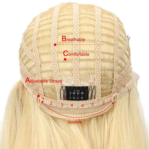 Rebecca Fashion Blonde Bob Wigs 100% Hight-quality Human Hair Lace Front Wigs 613 130% Density