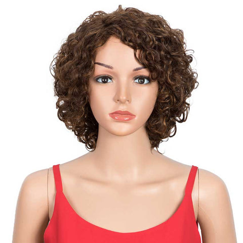 Image of Rebecca Fashion Human Hair Short Wavy Bob Wig 130% Density P-Color Wigs