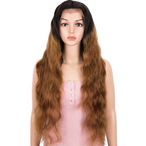 Image of Rebecca Fashion 13x4 Lace Front Wigs Body Wave Human Hair 150% Density Black To Brown Color