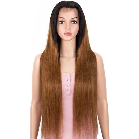 Image of Rebecca Fashion Ombre Brown 13x4 Lace Front Wigs Straight Human Hair Wigs 150% Density