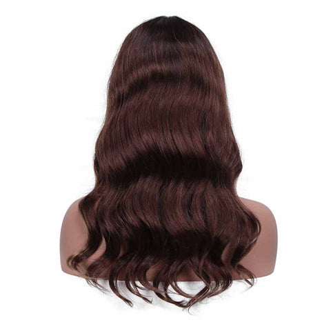 Image of Rebecca Fashion Ombre Brown HD Lace Front Wigs Human Hair Body Wave Wigs Middle Part