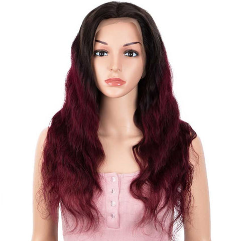 Image of Rebecca Fashion Ombre Burgundy Red 13x4 Lace Frontal Wigs 100% Huamn Hair Body Wave Wigs 150% Density