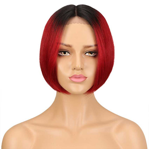 Image of Rebecca Fashion Short Ombre Bob Human Hair Wig 100% Human Hair Wigs