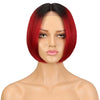 Rebecca Fashion Ombre Red Bob Wig 10 Inch Middle Part 100% Virgin Human Hair Wigs