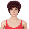 Rebecca Fashion Red Wine Pixie Cut Short Wig Human Hair Wigs 9 inch
