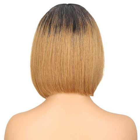 Rebecca Fashion Short Bob Ombre Wig Lace Part 10 inch 130% Density Human Hair Wigs