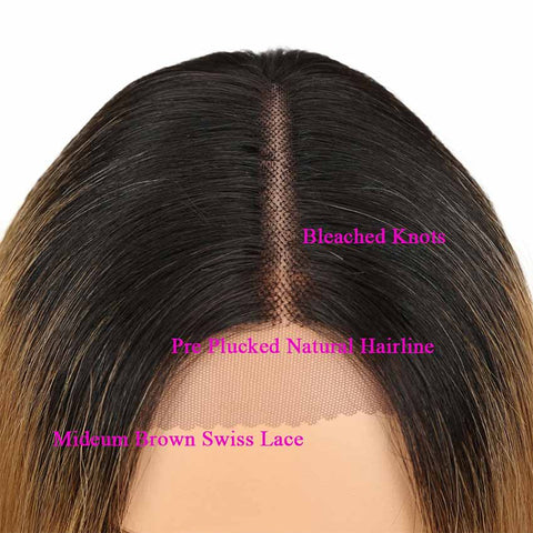 Image of Rebecca Fashion Short Bob Ombre Wig Lace Part 10 inch 130% Density Human Hair Wigs