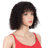 Rebecca Fashion Short Curly Wavy Bob Human Hair Y1B Wigs With Bangs 10 inch
