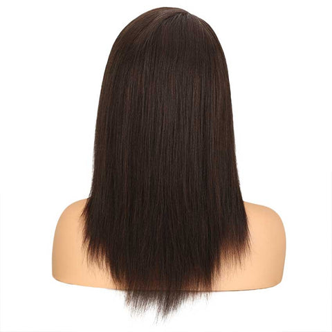 Image of Rebecca Fashion Straight Human Hair Wig Hand Tied Lace Part 18 Inch Wig 2#