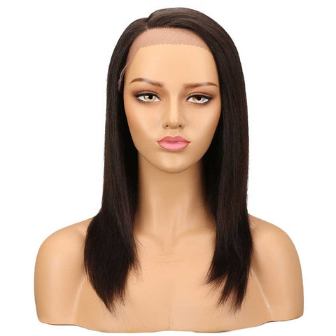 Image of Rebecca Fashion Straight Wig Hand Tied Lace Side Part Wig 18 Inch 130% Density 100% Human Hair Wigs