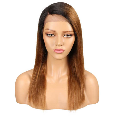 Image of Rebecca Fashion Straight Wig Hand Tied Lace Side Part Wig 18 Inch 130% Density 100% Human Hair Wigs