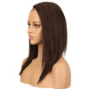 Rebecca Fashion Straight Dark Brown Wig Lace Part 18 Inch Human Hair Wig
