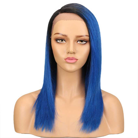 Image of Rebecca Fashion Straight Wig Hand Tied Lace Side Part Wig 18 Inch 130% Density 100% Human Hair Wigs