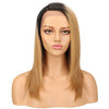 Rebecca Fashion Straight Wig Ombre Blonde Human Hair Side Part 18 Inch Wig