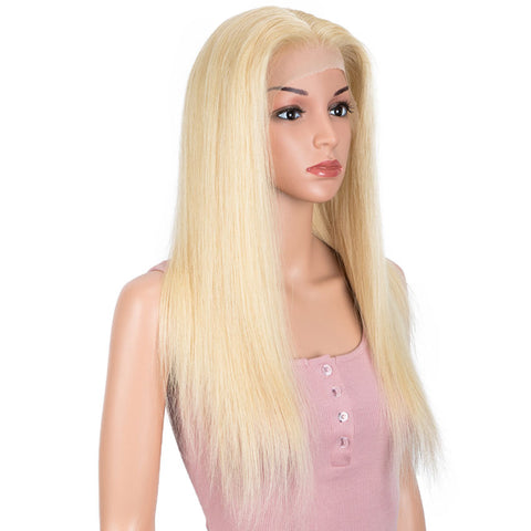 Image of Rebecca Fashion #613 Blonde 13x4 Lace Frontal Wigs Straight Human Hair Wigs 150% Density