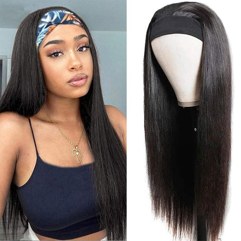 Image of Rebecca Fashion Straight Headband Wigs Virgin Human Hair Wig 150% Density