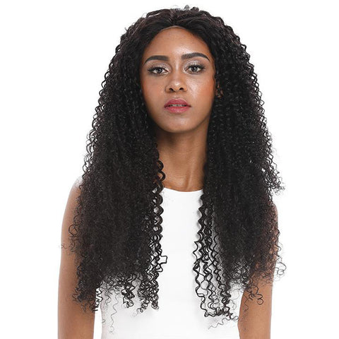 Image of Rebecca Fashion 13x4 Lace Frontal Wigs Kinky Curly 100% Human Hair 180% Density Natural Black Color