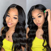 Rebecca Fashion 13x4 Lace Front Wigs Human Hair Loose Body Wave Wigs 150% Density Natural Black Color