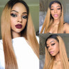 Rebecca Fashion 13x4 Lace Frontal Wigs Straight 100% Human Hair Blonde Brown Wigs 150% Density