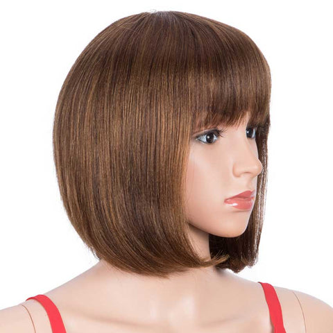 Image of Rebecca Fashion Short Bob Human Hair Wigs with Bangs For Black Women